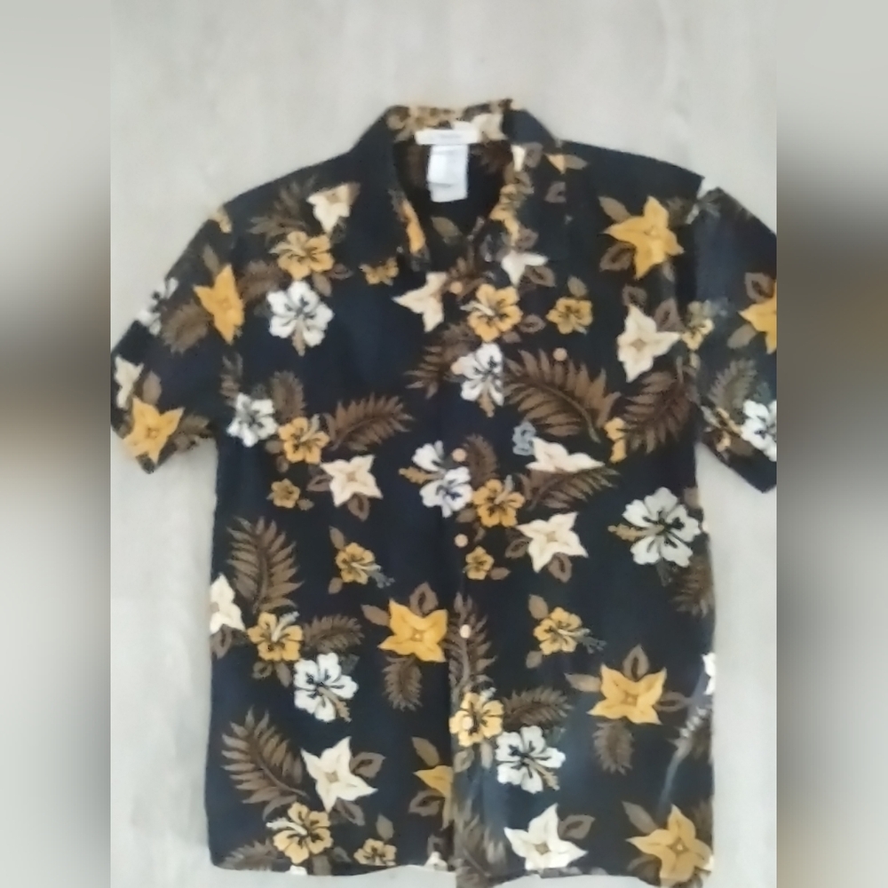 Disney Parks Authentic Original Tropical Flower Guys Size Small Shirt Like New!